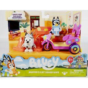 Bluey Muffin's Cat Squad Bike Colorful Free-Wheeling Bike & Dog Cones NEW